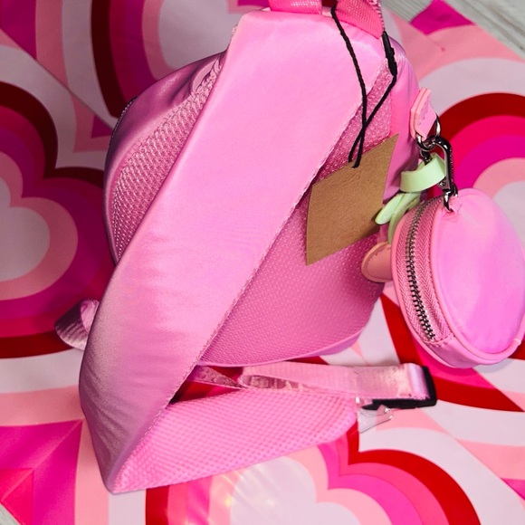 🆕 Steve Madden Quilted Sling Backpack With Mini Pouch & Cherry Charm NWT 🎒 - Picture 6 of 12